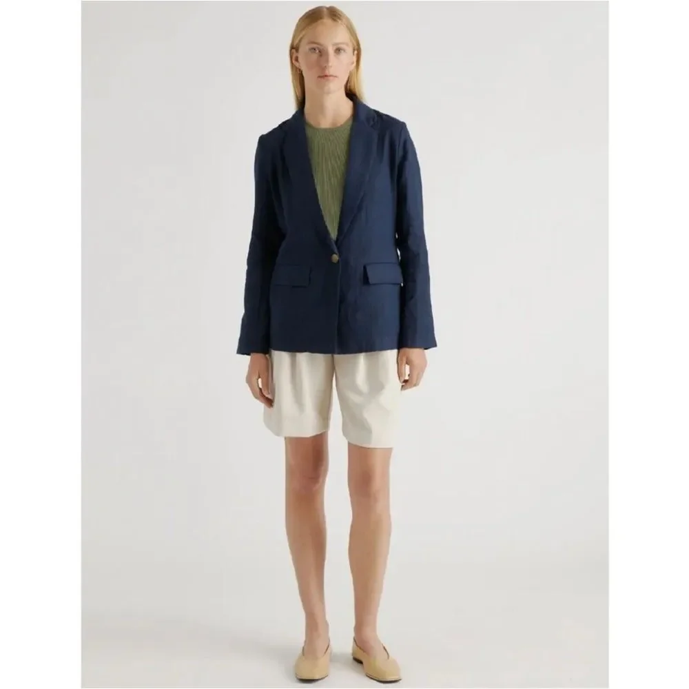 Quince Navy Single-Button Linen Blazer - NWT - Picture 3 of 10